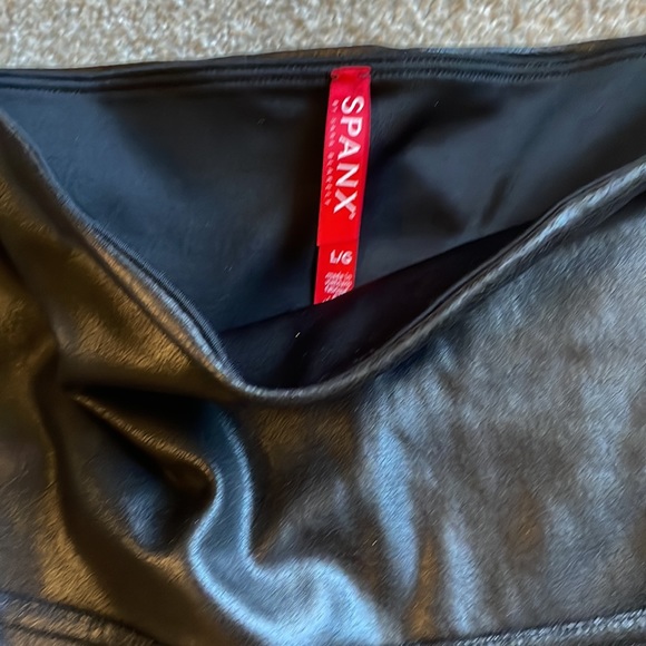 Spanx Faux Leather Side Stripe Leggings - Picture 2 of 3